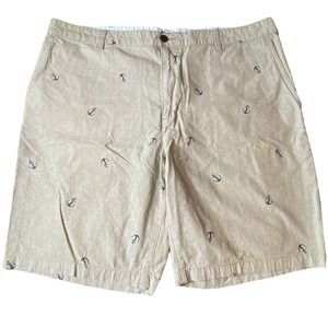 Dockers Mens Shorts all cotton Size 40 Beige with Anchors 5 pockets